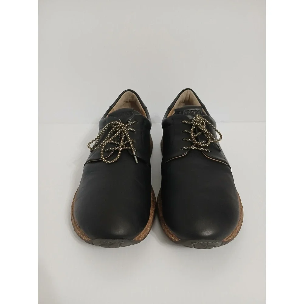 Birkenstock Wrigley Mens Black Leather Lace Up Shoes Cork Midsole US 12 EU 45 L